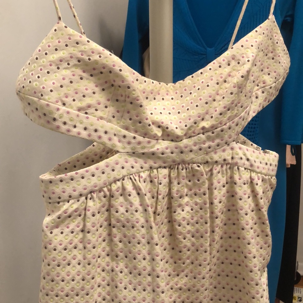 Cut out dress (a-line, w/pockets), thin straps w/side zipper. Ali Ro size 2